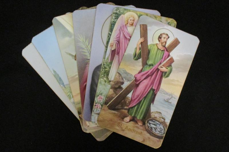 Holy Prayer Cards Bonella Milano 400 Series Made In Italy Lot of Seven