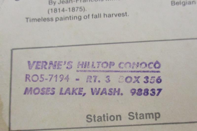 Vintage The Gleaner Fine Art Print Conoco Gasoline Customer Appreciation Premium