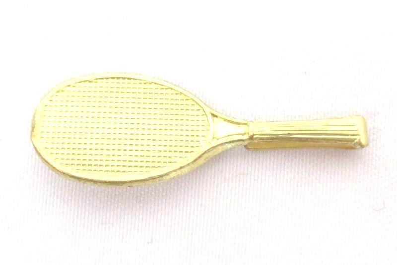 Vintage Men's Gold Tone Tie Clip Tennis Racket Squash Badminton Tack
