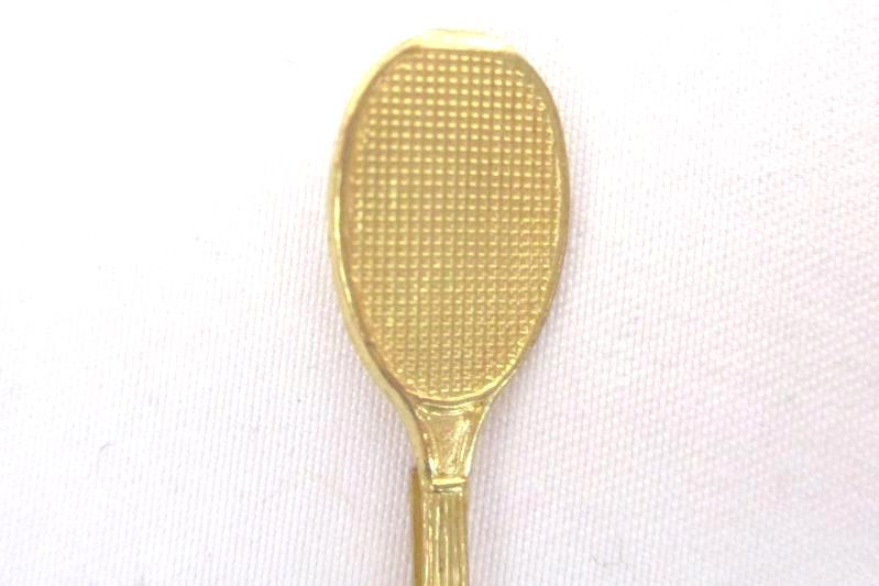 Vintage Men's Gold Tone Tie Clip Tennis Racket Squash Badminton Tack