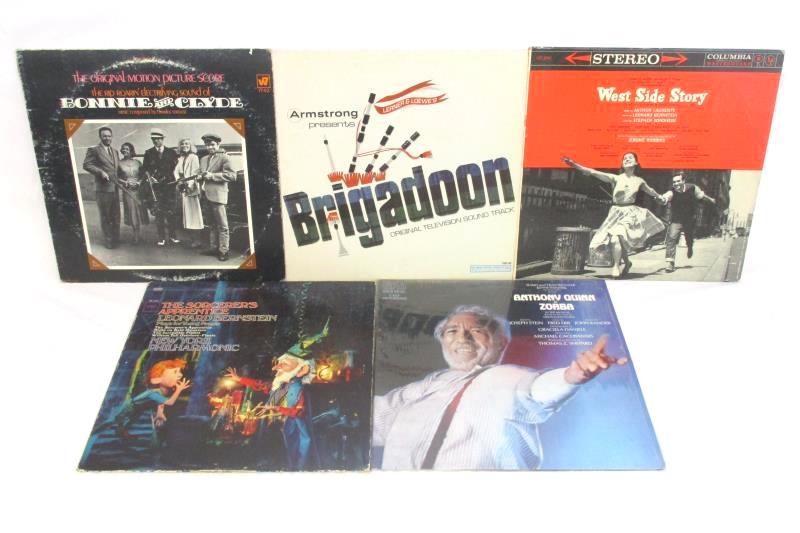Lot of 5 Vinyl 33RPM Records Musical Soundtrack Brigadoon West Side Story Zorba
