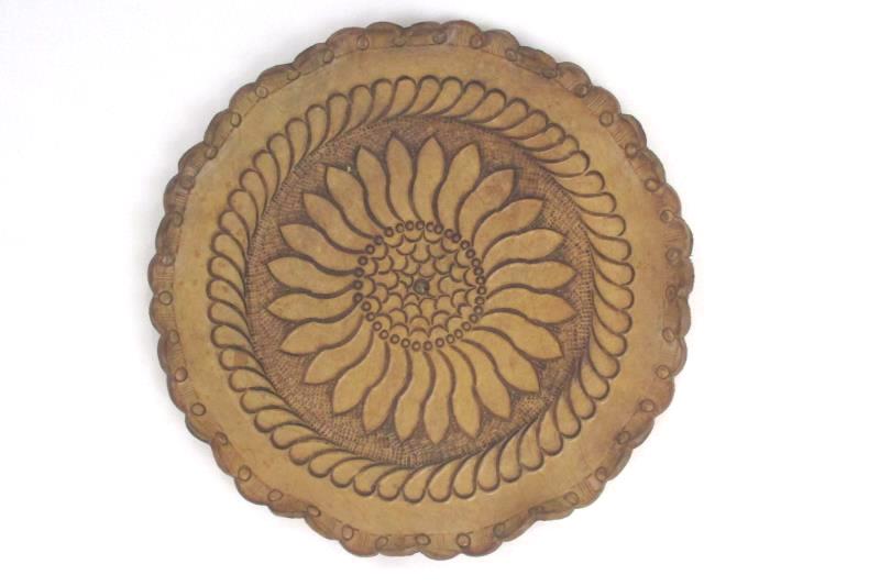 Vintage Hand Tooled Leather Hanging Floral Design 9.5 Inch