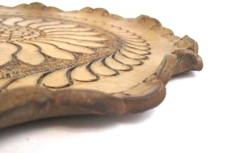 Vintage Hand Tooled Leather Hanging Floral Design 9.5 Inch
