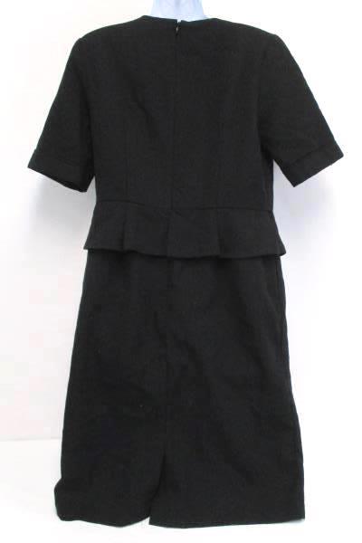 Pendleton Collection Peplum Shift Dress Virgin Wool Black Womens 8