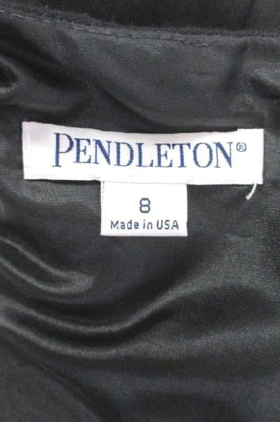 Pendleton Collection Peplum Shift Dress Virgin Wool Black Womens 8