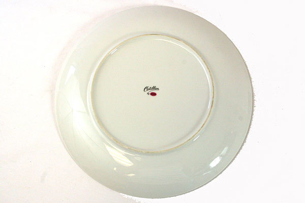 Decorative Plate Yellow Roses Cotillion by Japan Wall Deco Gold Trim