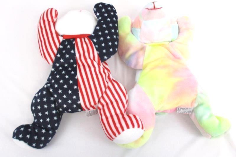 Lot of 2 TY Beanie Pillow Pals Bears 1998 Sherbet 1999 Sparkler Plush With Tags