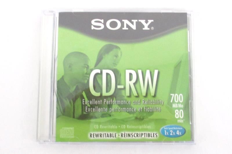 10 Pack of Sony CD-RW Discs 700MB 80Min 2004 Green Box