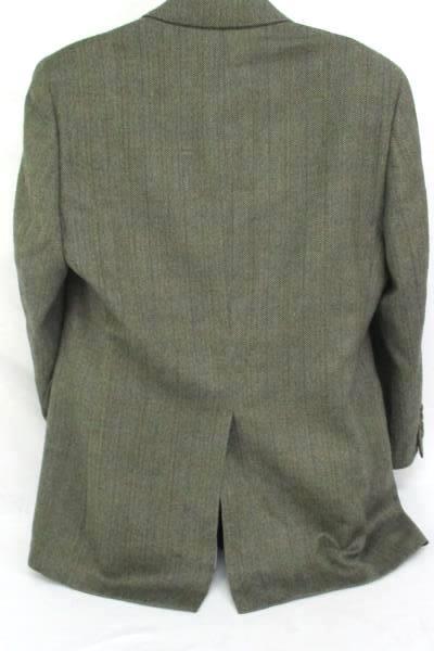 Ralph Lauren Men's Black Tan Herringbone Pure Wool Blazer Suit Jacket Size 42L