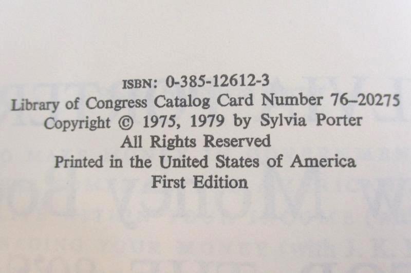 Vtg Sylvia Porter's New Money Book For The 80's Hardcover 1979 Doubleday