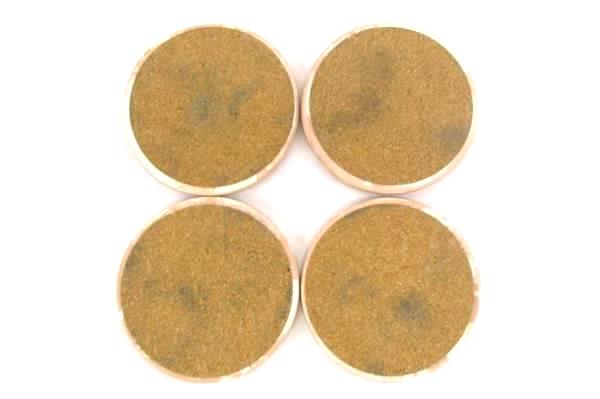 4 Ceramic Cork Back Coasters Round Southwesten Pottery Wolves Wolf Coyote
