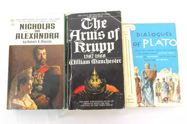 Lot 3 Vintage Nonfiction Paperbacks Nicholas And Alexandra Arms Of Krupp Plato