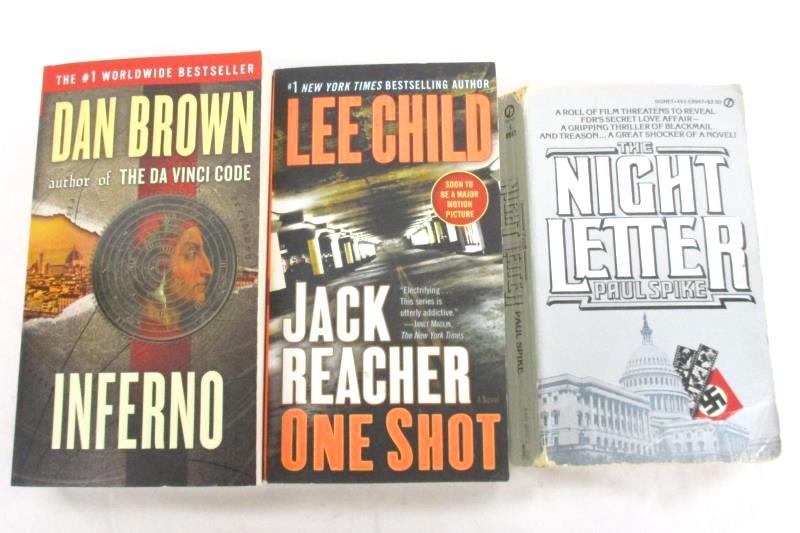 Lot of 3 Thriller Paperback Novels Inferno Night Letter Jack Reacher One Shot