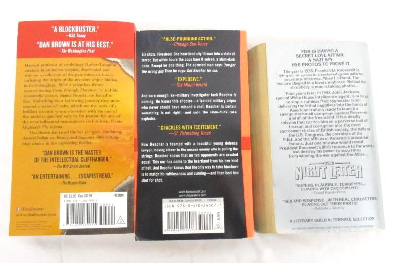 Lot of 3 Thriller Paperback Novels Inferno Night Letter Jack Reacher One Shot