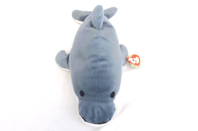 Ty Beanie Baby Original Ocean Life Glide Dolphin Gray Blue 1997 Ear Tag Cover