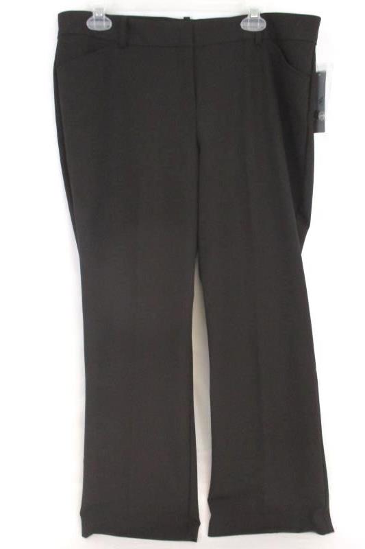 Worthington Womens Petite Modern Fit Dress Pants Brown Trouser Leg 14P With Tags