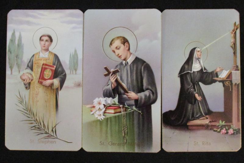 Lot of 7 Fratelli Bonella Milano Holy Prayer Cards 400 Series Italy