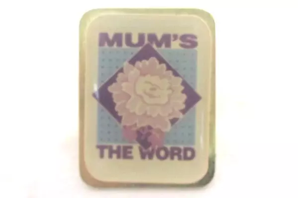 Vintage Simba Line Gold Tone Mums The Word Pin Lapel Hat Tie ASI 87296