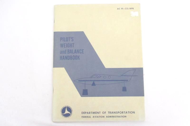 Lot of 2 Vtg Dept Of Transportation Handbooks Pilot's Weight Balance Exam O gram