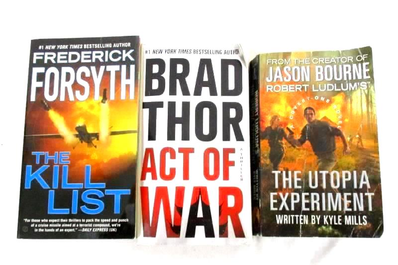 Lot of 3 Thriller Paperback Novels The Kill List Act Of War Utopia Experiment