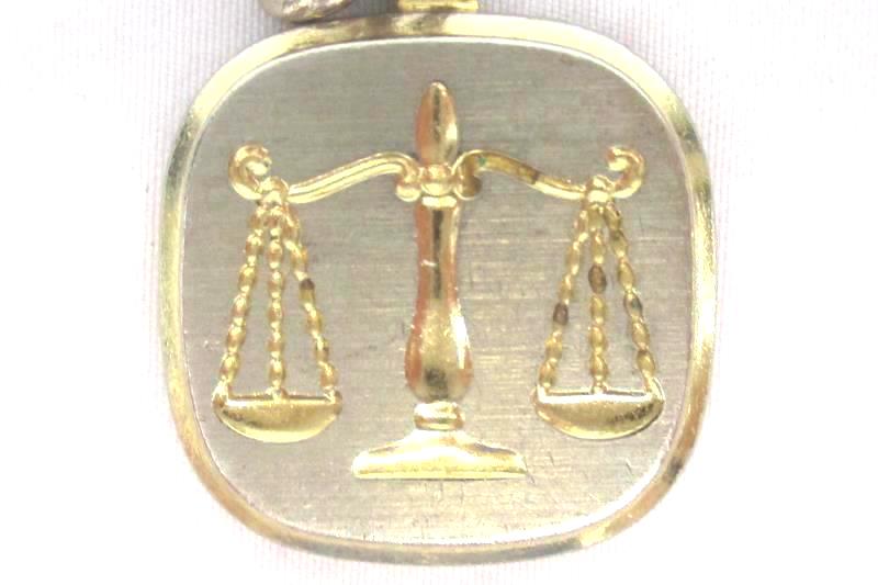 Vintage Gold Tone Scale Weight Key Chain Link Slide Lock Pat No 324587