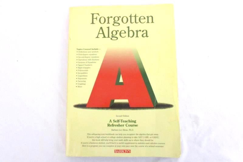 Forgotten Algebra Barbara Lee Bleau 1994 2nd Ed Self Taught Refresher Barrons
