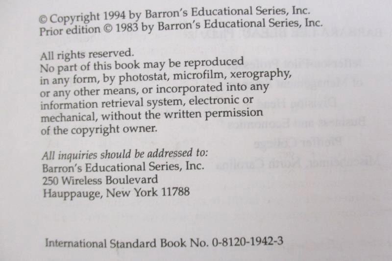 Forgotten Algebra Barbara Lee Bleau 1994 2nd Ed Self Taught Refresher Barrons