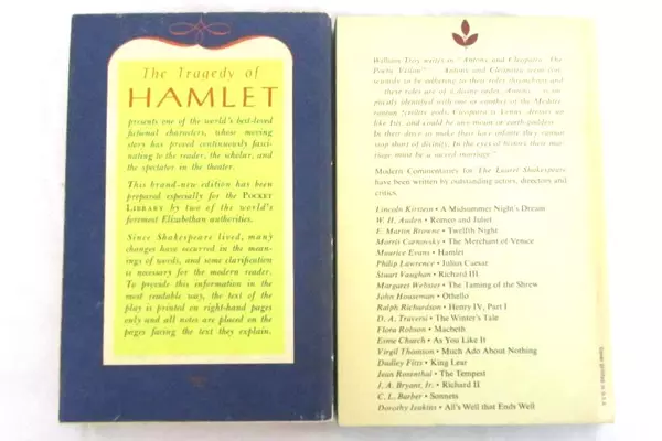 Lot of 2 Shakespeare Paperbacks Tragedy of Hamlet Anthony And Cleopatra