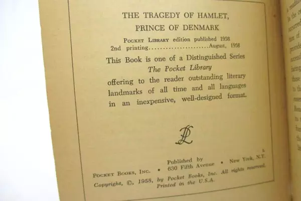 Lot of 2 Shakespeare Paperbacks Tragedy of Hamlet Anthony And Cleopatra