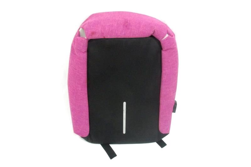 Anti Theft Backpack Travel School Business USB Charging Port Magenta Black
