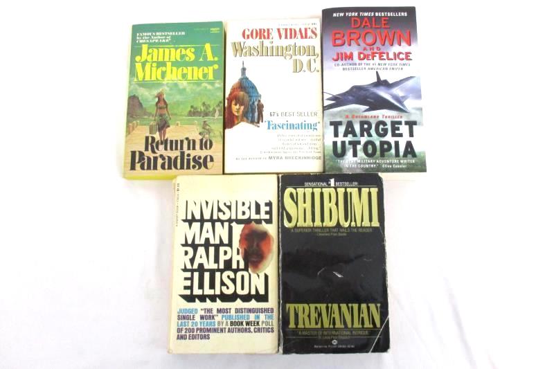 Lot of 5 Fiction Paperback Novels Shibumi Invisible Man Target Utopia Paradise