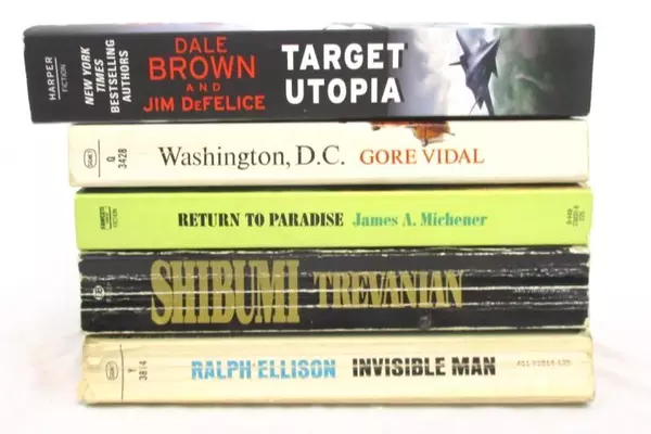 Lot of 5 Fiction Paperback Novels Shibumi Invisible Man Target Utopia Paradise