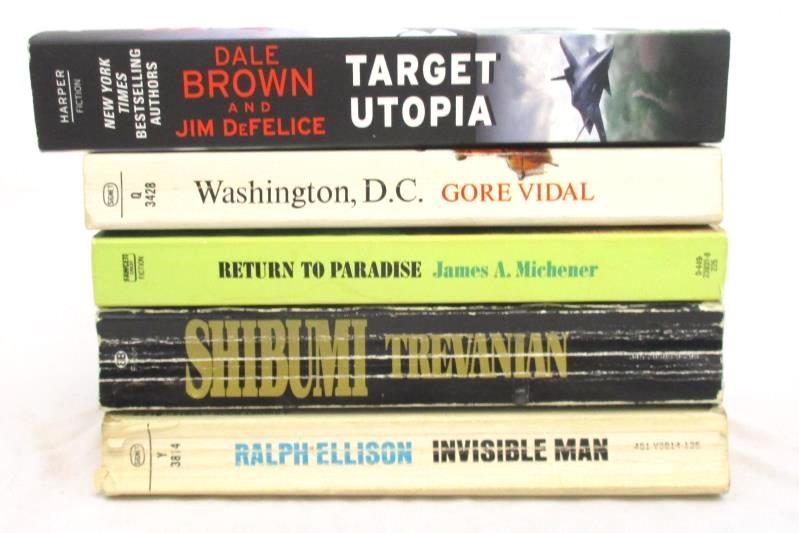 Lot of 5 Fiction Paperback Novels Shibumi Invisible Man Target Utopia Paradise
