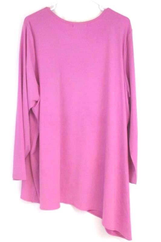 Jessica London Tunic Blouse Top Asymmetrical Slinky Fusia Womens Size 22 24