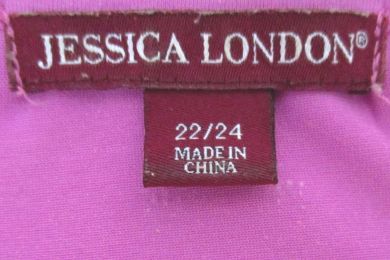 Jessica London Tunic Blouse Top Asymmetrical Slinky Fusia Womens Size 22 24