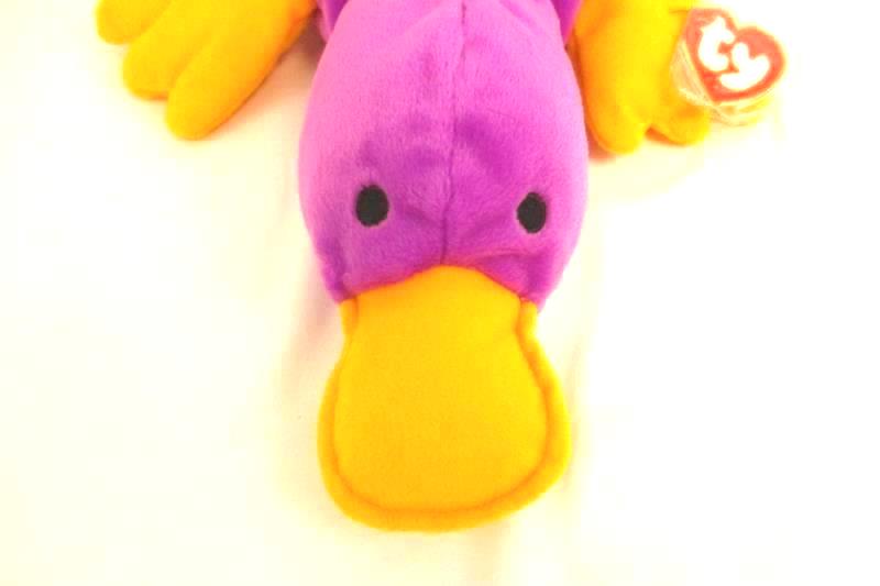Ty Beanie Pillow Pal Paddles Platypus 1998 Original Purple Plush 16 Inch Tags
