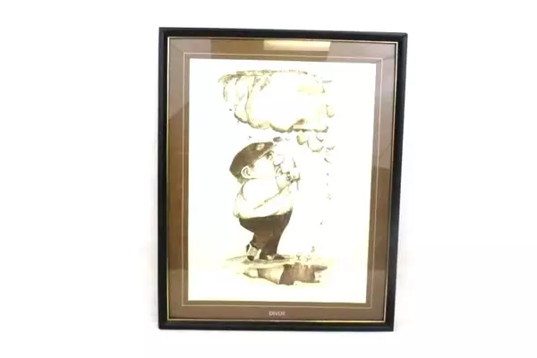 Framed Print Gary Patterson Cartoon Divot Framed 20.25 x 16.5 In Golf Brown