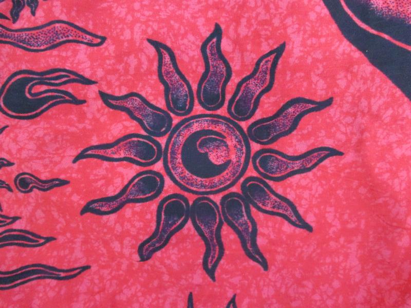 Ucho Bali Cool Women's Cool Scarf Wrap Swim Cover Red Black Fringe Edge