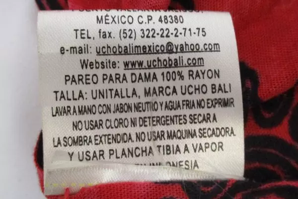 Ucho Bali Cool Women's Cool Scarf Wrap Swim Cover Red Black Fringe Edge