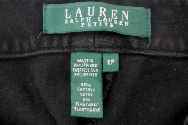 Ralph Lauren Womens Jeans Straight Leg Black Zipper Pockets Petite Size 6P