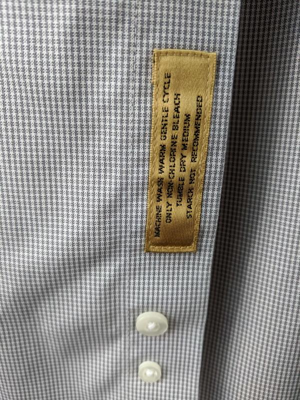 Roundtree & Yorke Gold Label 100% Cotton Button Dwn Shirt Gray Plaid Men's 17/35