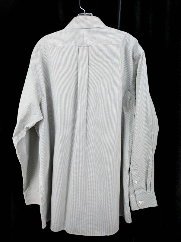 Roundtree & Yorke Gold Label 100% Cotton Button Dwn Shirt Gray Plaid Men's 17/35