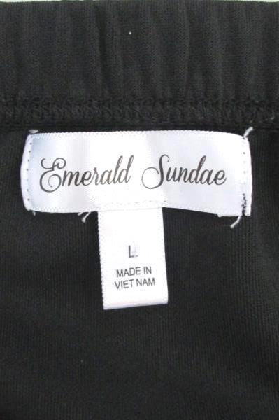 Emerald Sundae Black Teal Ruffle Sleeveless Bodycon Mini Dress Women's L