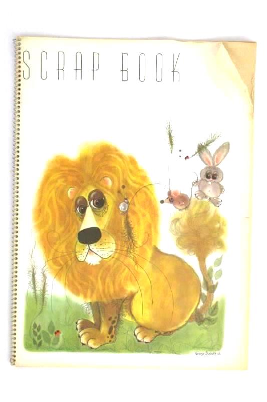 Lot of 2 Vintage George Buckett Scrapbooks 1963 Lion And Siamese Cat Spiral