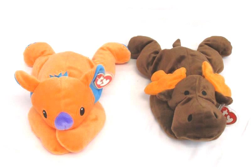 Lot of 2 Ty Beanie Pillow Pals 1998 Antlers Moose Koala Bear Plush With Tags