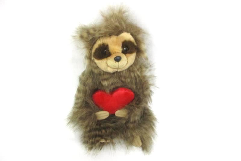 2017 Aurora Sloth With Heart Plush Toy 13 Inch Brown