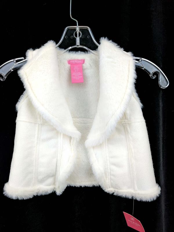 ISAAC MIZRAHI Faux Fur Vest White Faux Suede Toddler Little Girl's 2T New