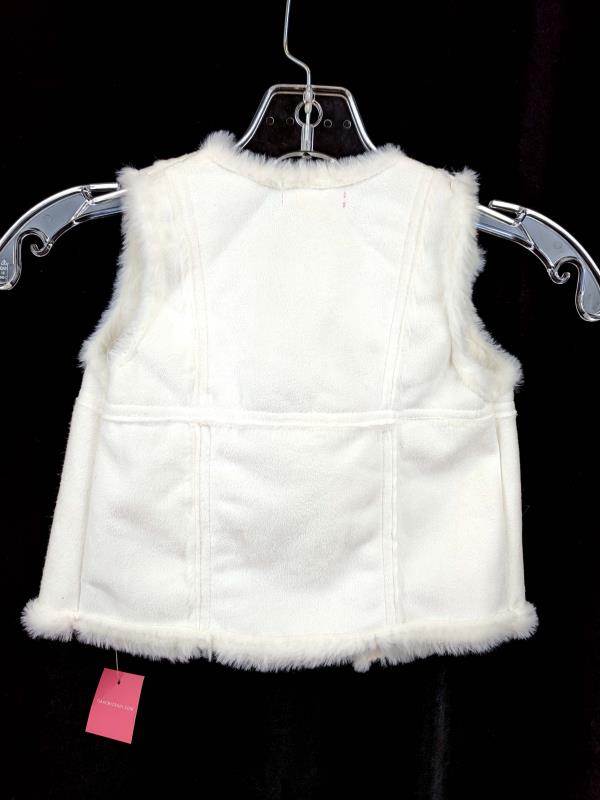 ISAAC MIZRAHI Faux Fur Vest White Faux Suede Toddler Little Girl's 2T New