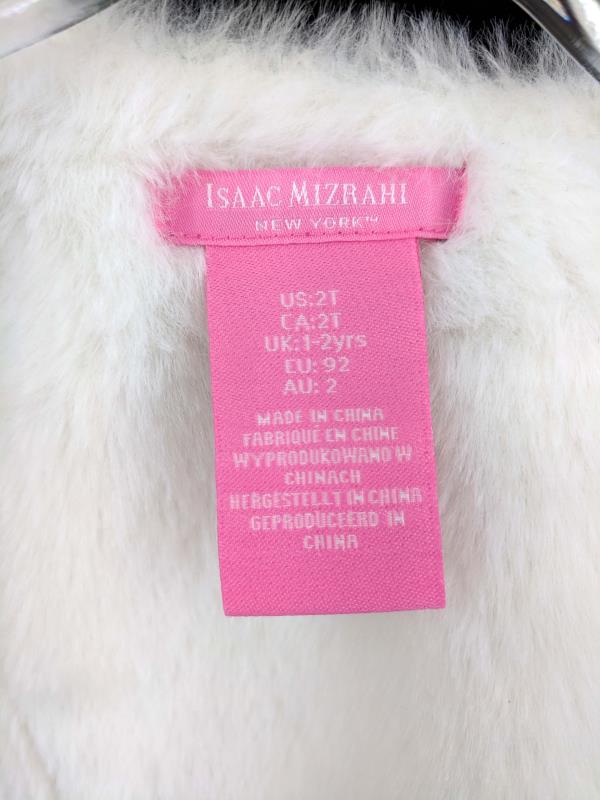 ISAAC MIZRAHI Faux Fur Vest White Faux Suede Toddler Little Girl's 2T New