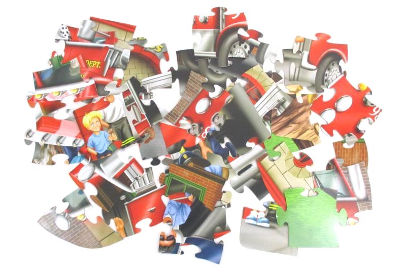 Hurricane Double Sided Fire Truck Floor Puzzle 34 Pieces Complete